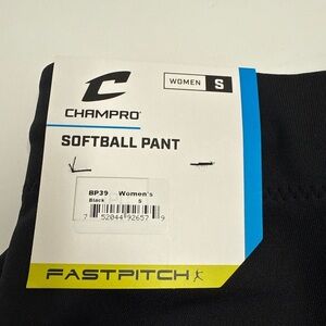 NWT Champro Women’s Fastpitch Softball Pants – Black, Size Small